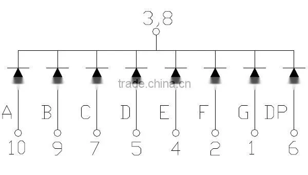 NEWSHINE XH-3911BGW Common Anode Green Color Dip FND 7 Segment Display LED 0.39"