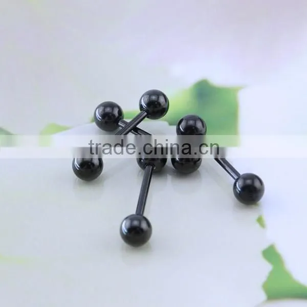 Stainless steel body jewelry black anodized ball 14G cheap piercing tongue rings