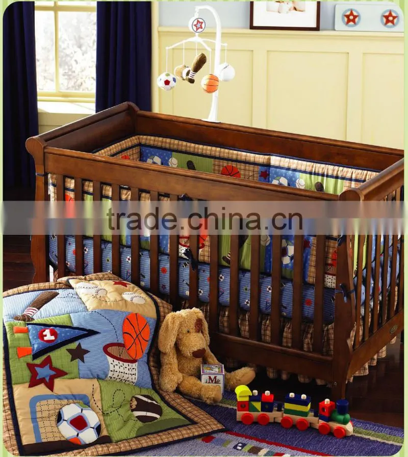 emboidery crib bedding set from professional manufacturer