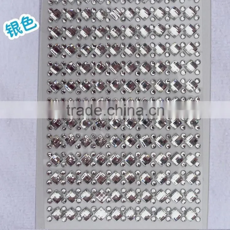 Small MOQ self-adhesive acrylic rhinestone sticker