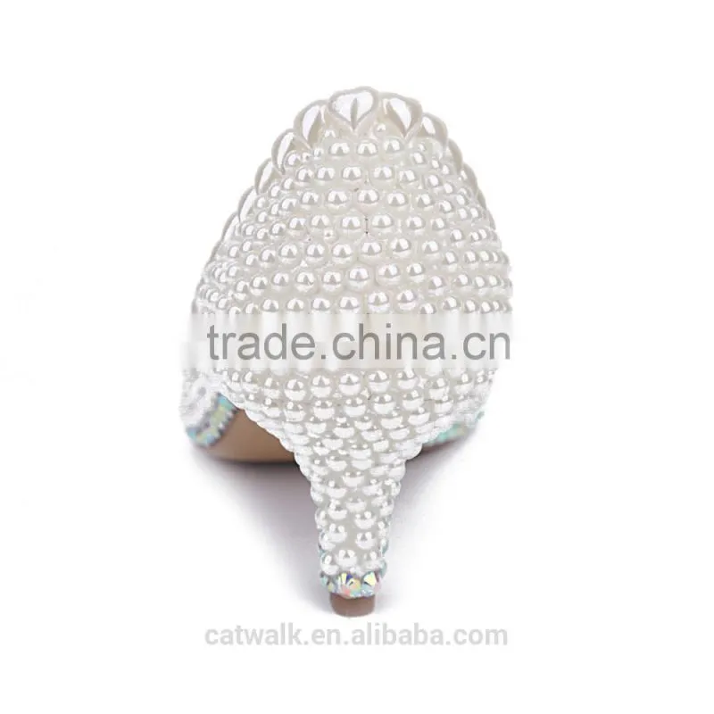shoes manufactoring own label pearl upper women low heels alibaba wedding shoes