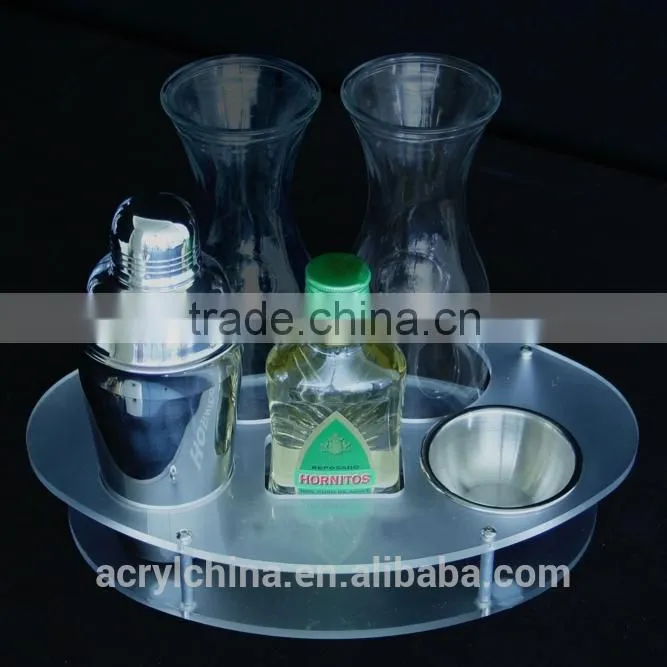 2015 customized acrylic Bottle Service Trays