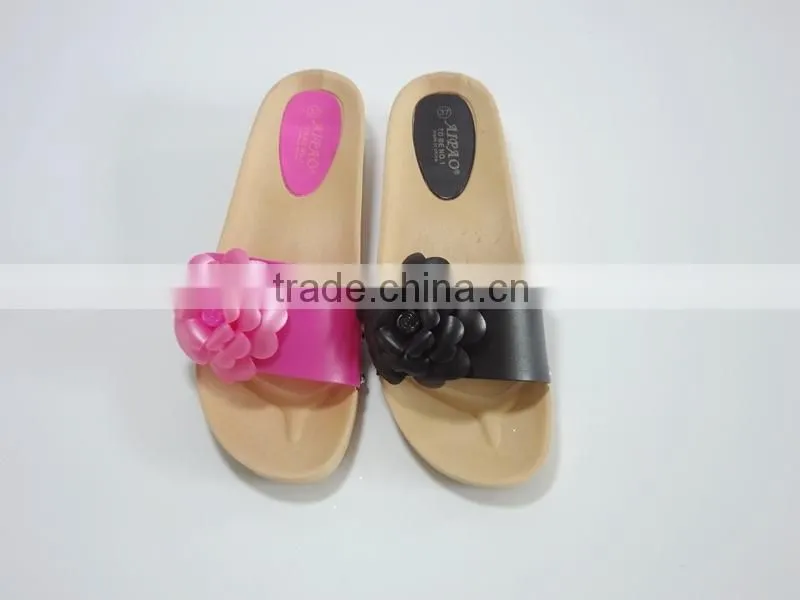 2015 New Design Design High Heel Flower women PCU Slippers