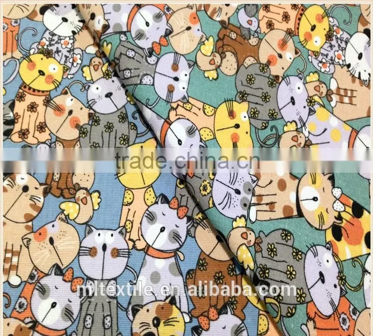 Waterproof polyester cotton cartoon sofa fabric and promotion,good quality fast delivery