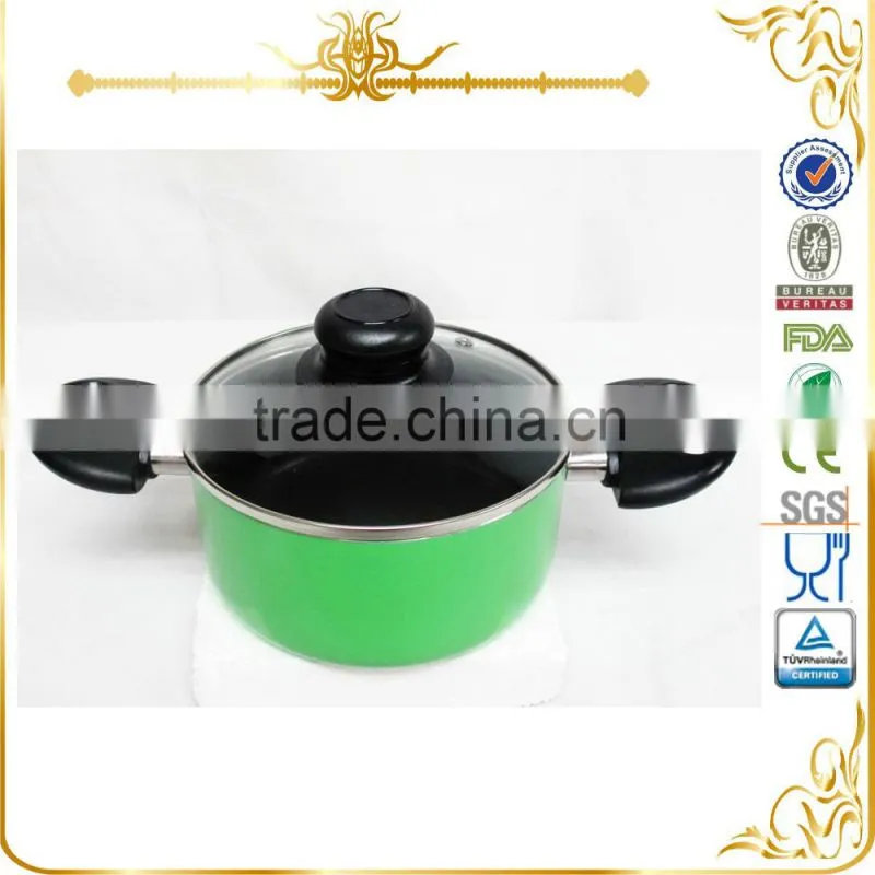 glass lid and heat proof handles pressing aluminum casserole MSF-6641