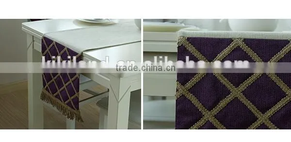 fake linen top quality long China Made Home Decorations brocade Table Runners
