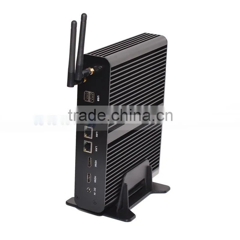 micro pc gaming desktop computer i7 5500u broadwell chipset 2 rj45 2hdmi sd card optical fiber nettop pc portable