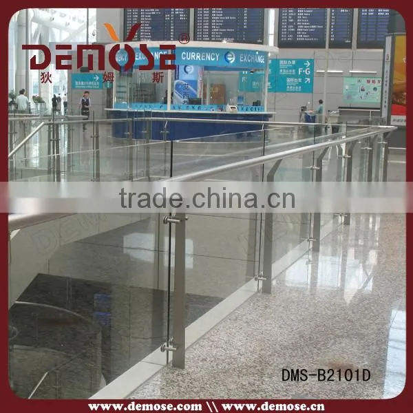 luxury stair frameless glass balustrade with aluminum channel