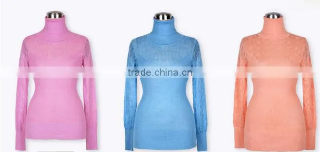 wool high neck sweater for women