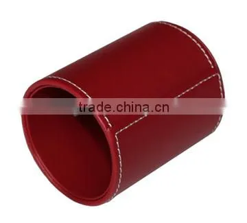 Low Price Candy Color PU Appearance Plastic Pen Pot