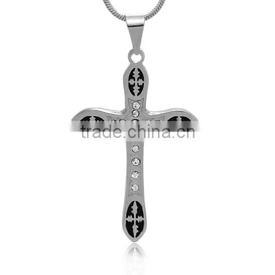 Wholesale Two Tone Silver Gold Stainless Steel Fashion Christ Cross Religious Jewelry Mens Crucifix Jesus Pendant For Rosary