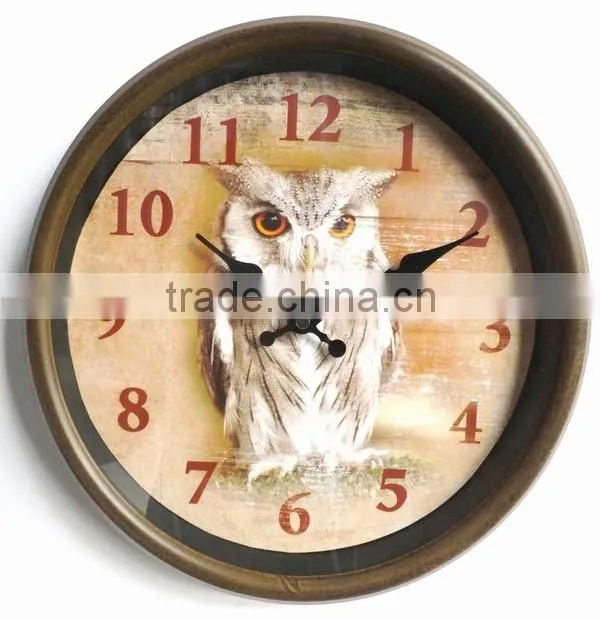 Dia 29 cm Contry Style Round Metal Wall Clock