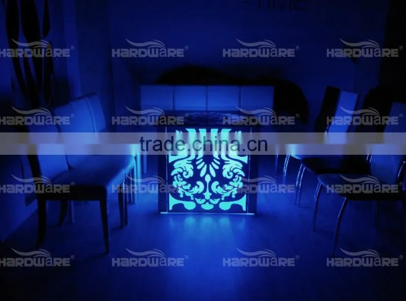Dubai wedding table LED Square stainless steel wedding table