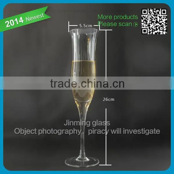 Boutique transparent glass champagne cup goblet classic sparkling wine goblet wedding