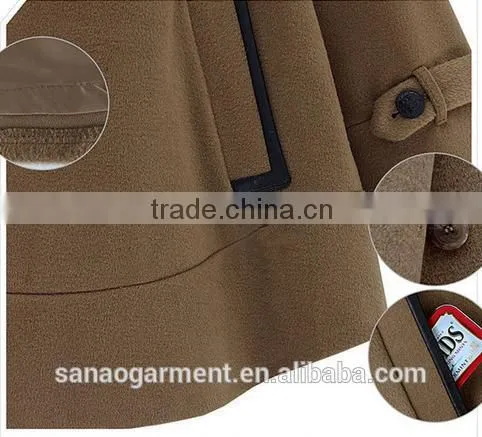 2015 European style women's cloak wool coat