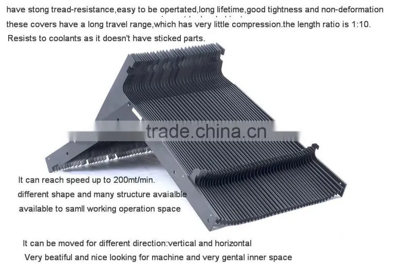 Nylon accordion rubber bellows CNC retractable shield