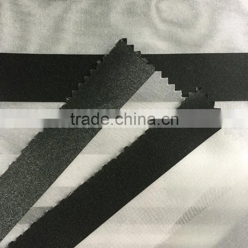 Striped Printed Yarn-dyed Organza Fabric
