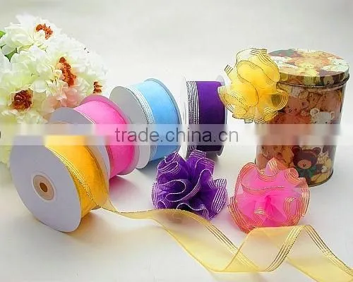 Beautiful Colored Organza Ribbon for Decoration