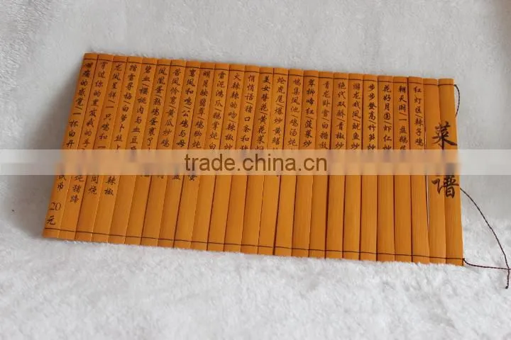 Chinese bamboo menu / bamboo menu order /bamboo scroll