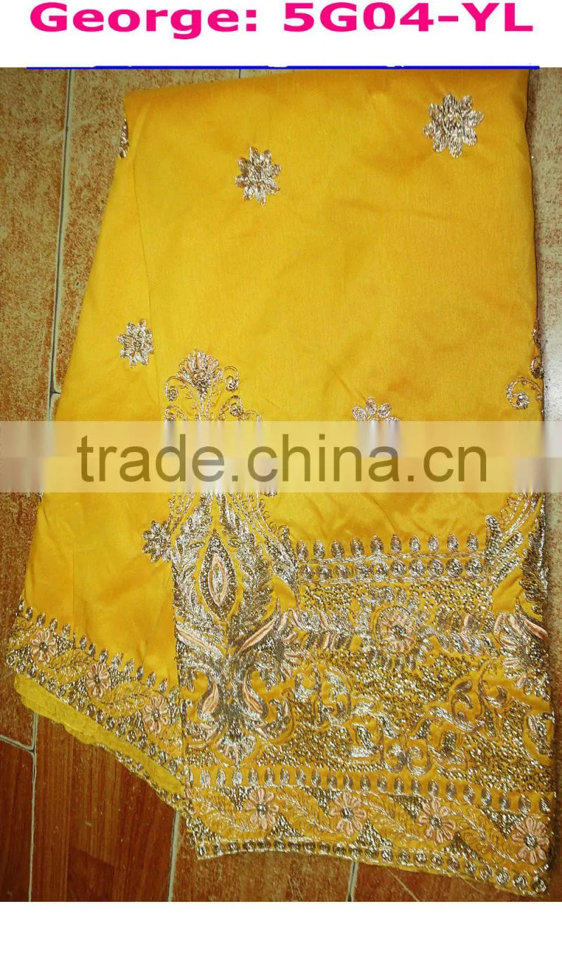 blue silk george lace for lady clothing