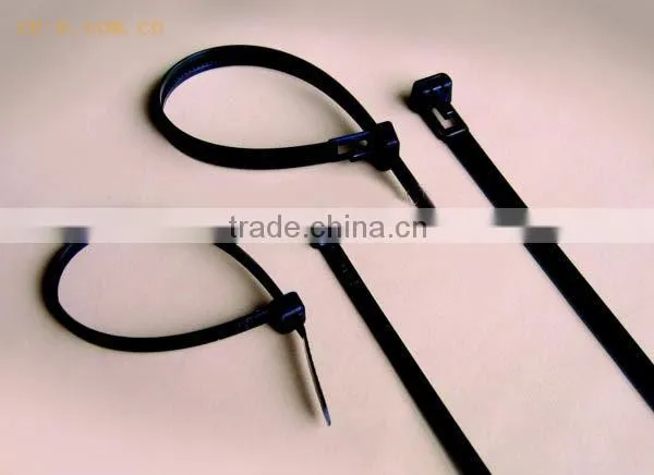 Direct selling self-locking 8*200 PA66 Releasible Cable Ties/plastic binding ties