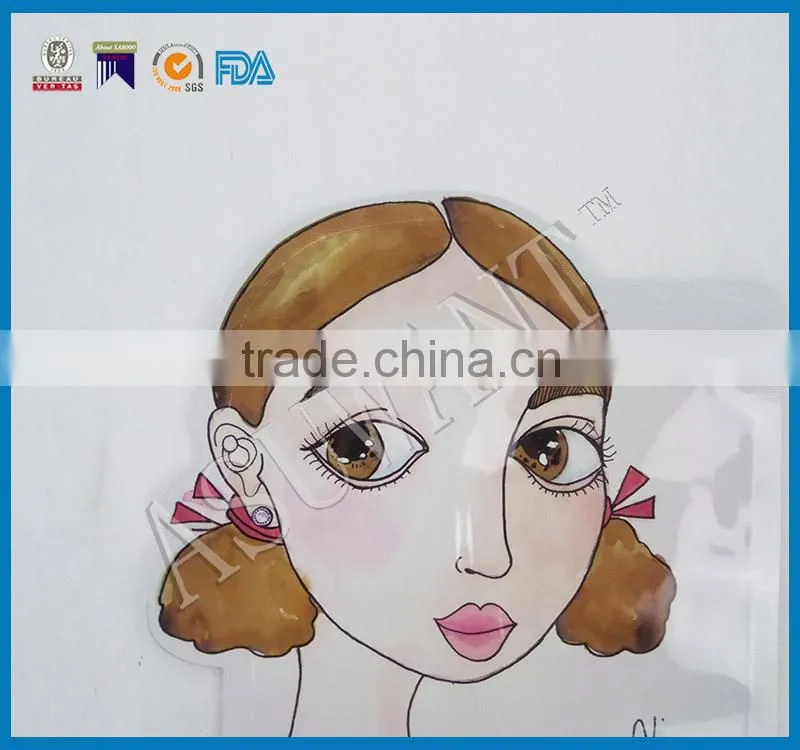 newest special shapped aluminium plastic cosmetic bag with cute printing