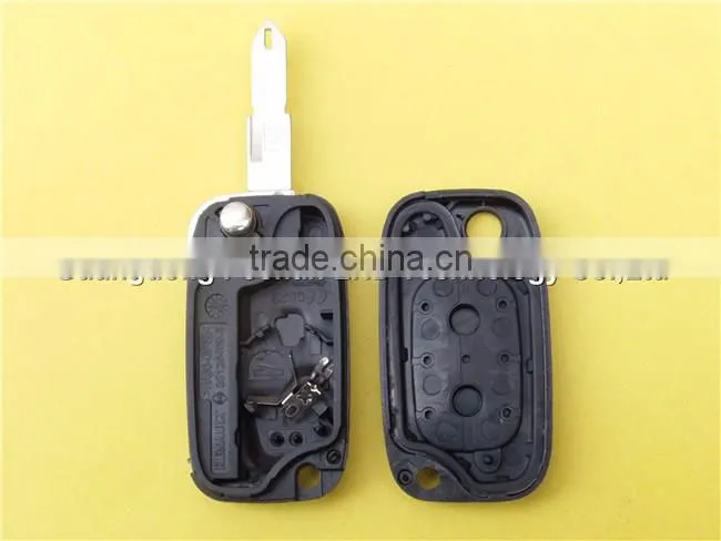 Cheap folding key blank For Renault 2 button remote flip key case fob with 206 blade