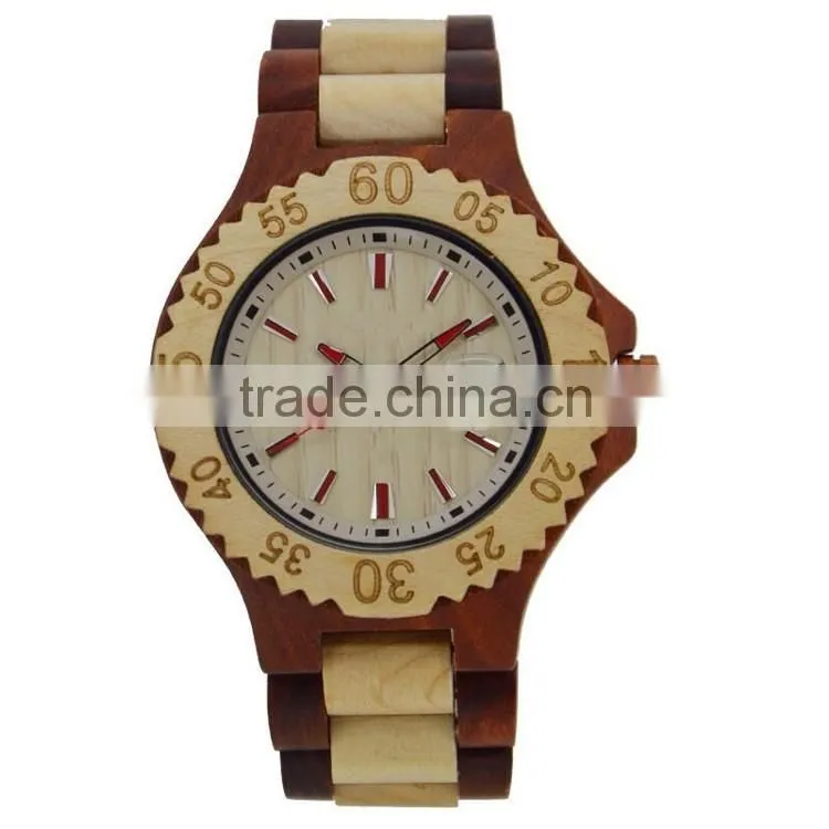 5 years natural wooden made luxury unisex wooden watch analog quartz