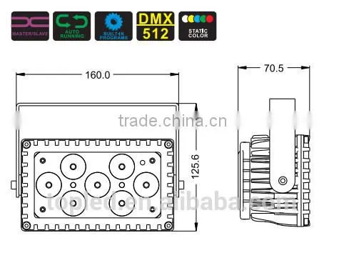 7PCS 3W RGB 3in1 Outdoor DMX 512 LED Flood Light