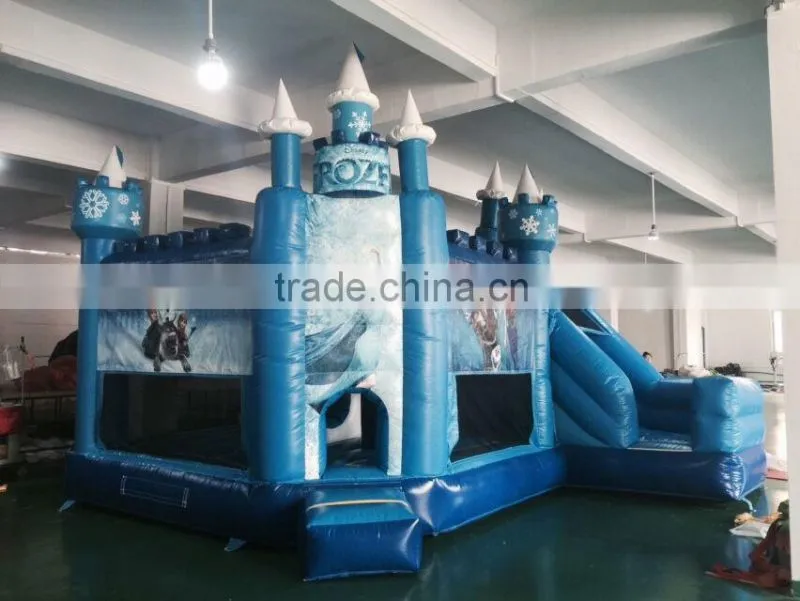 Inflatable bounce movable house with slid