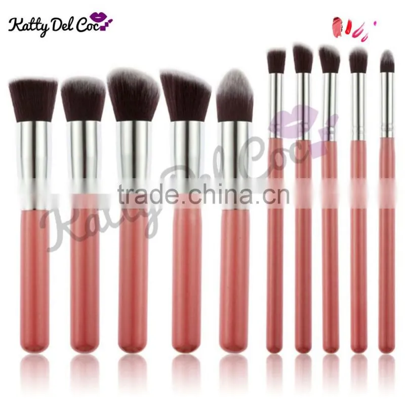Cosmetics brush wholesale 10pcs gold alumium luxury best quality professional makeup brush set