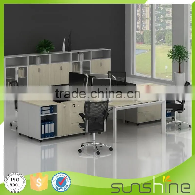 Guangzhou Sunshine WP38 Open Space Cheap Chinese Office Furniture Wood Based Panel Workstation For 4 People Wholesale