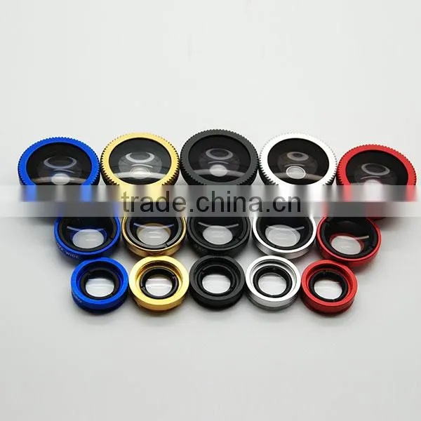 optics 3 in 1 lens kit 0.67x wide angle +macro +fisheye lens for iphone6 camera lens for smartphone