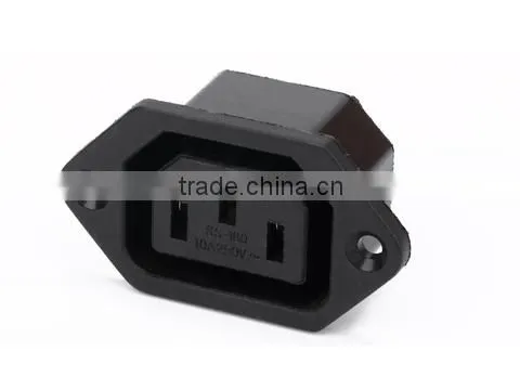 black waterproof plug and socket with 3 pin ac socket