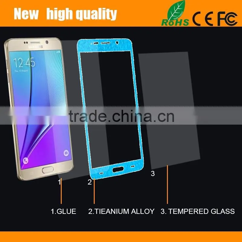 2.5D Titanium alloy brushed metal Tempered Glass Screen Protector guard for SONY Z2