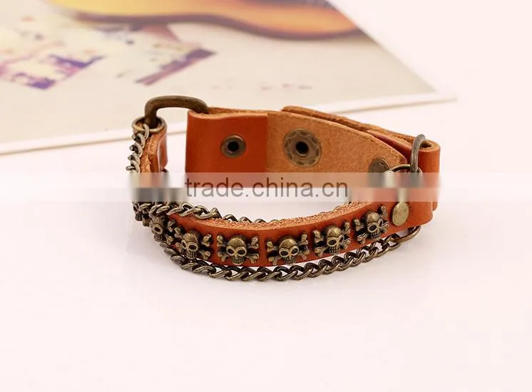 chain design making leather charm bracelet, thin leather bracelets