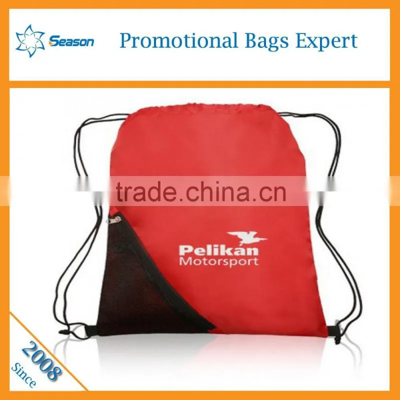 2016 new design polyester drawstring bag cord wholesale drawstring backpack