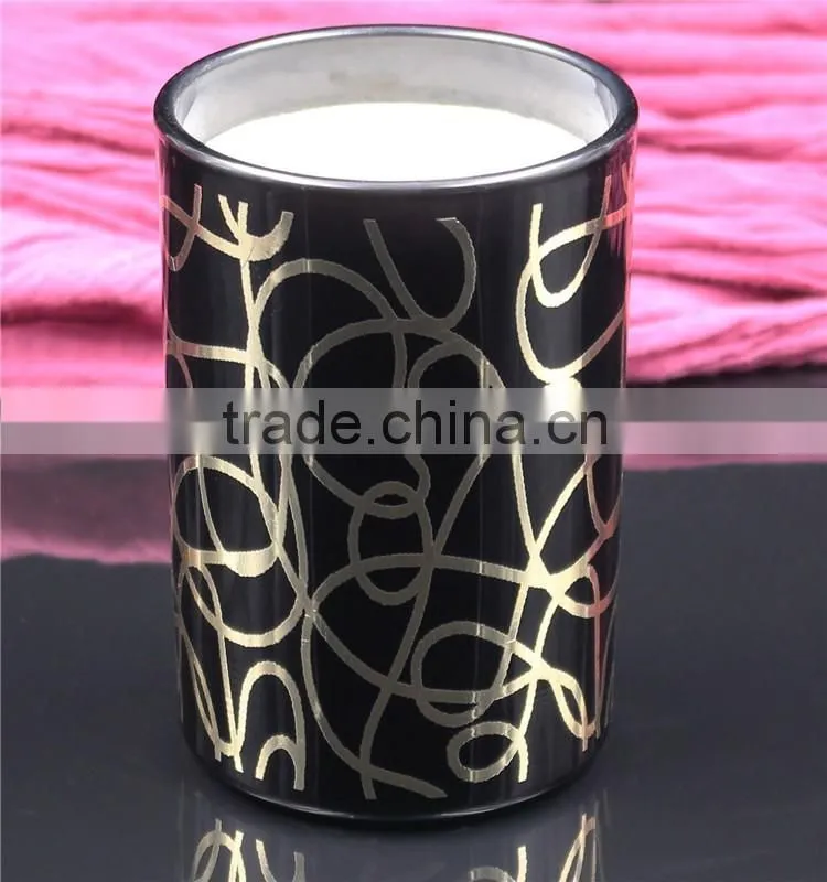 fancy scented candle with artistic printing romantic soy wax candle