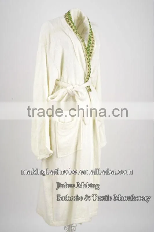 top hotel cheap white and simple breathable cool towel material bathrobe