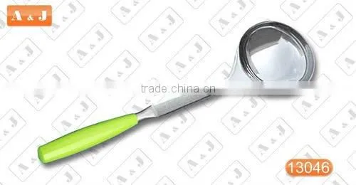 Stainless Steel Slotted Turner with Green Handle