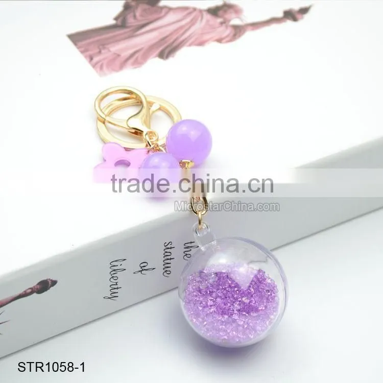 Promotional Crystal Bead Ball Keychain