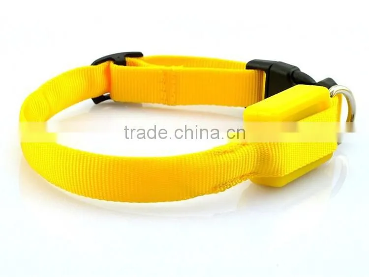 Small Scale Safety 18-28cm Pet Dog Collar LED Nylon Light-up Flashing Leash Glow for Dogs