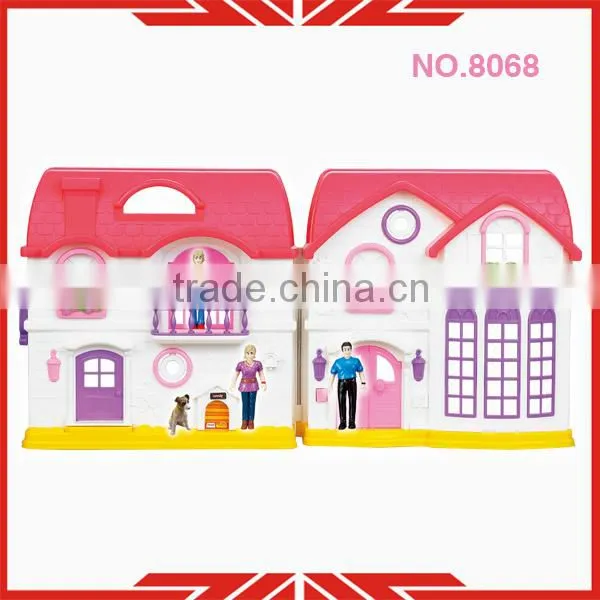plastic play set 8068 plastic toy villa with doorbell,light and pendant lamp