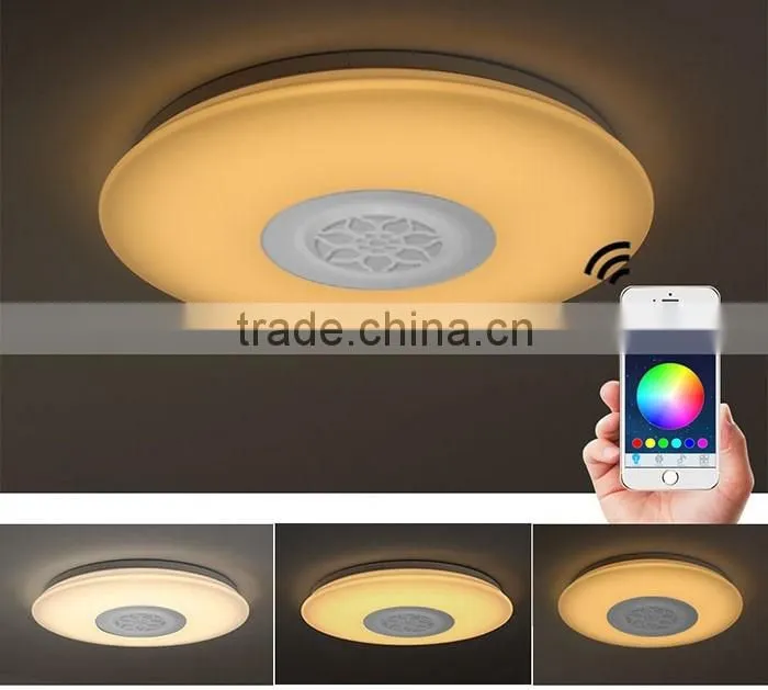 Dimmable 42W LED Ceiling Light with Built-in Bluetooth Speaker Brightness Music Lamp 1760LM AC220V APP Control