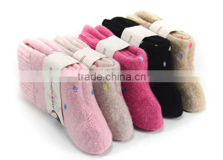 Cute flower printing Wool socks female socks thick warm thick winter socks for women
