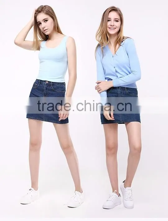 Hot Sale New style Popular 100%cotton jean skirts for women skirt SK-01
