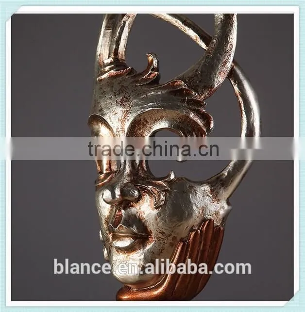 American style resin retro head sculpture head figurine for home decoration