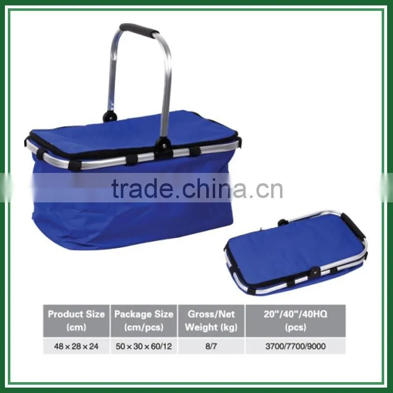 Wholesale folding picnic basket with aluminium frame