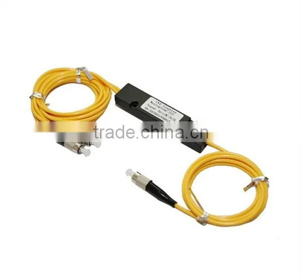Hot sale fc upc 1*2 fiber optic PLC splitter, steed tube mini fiber 1:2 optical splitter