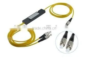Hot sale fc upc 1*2 fiber optic PLC splitter, steed tube mini fiber 1:2 optical splitter